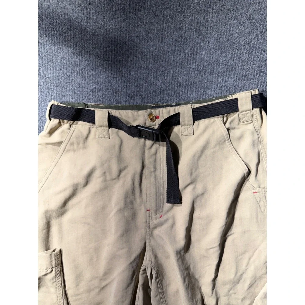 Orvis Trout Bum Mens Medium Khaki Nylon Hiking Fishing PantsIntegrated Belt34x30